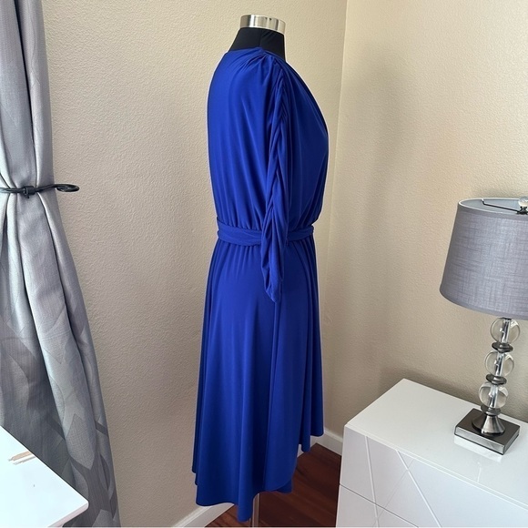 Eliza J Blue Ruched High Low Dress - Picture 6 of 13